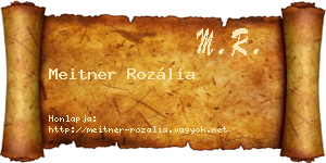 Meitner Rozália névjegykártya